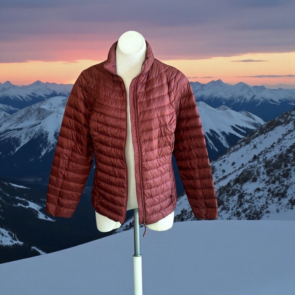 32 Degrees Red Heat Spiced Apple Quilted Down Puffer Jacket Size Medium Packable